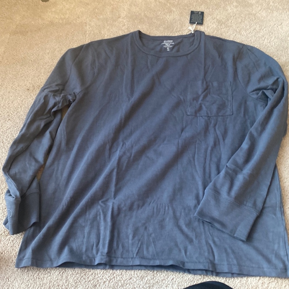 J Crew slub cotton long-sleeve T-shirt Evening Storm Slim XL